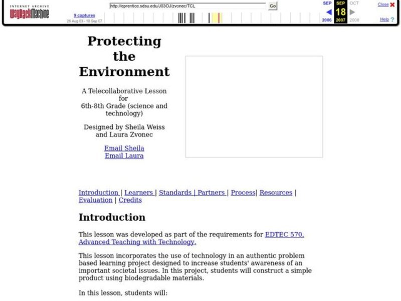 Protecting the Environment Lesson Plan
