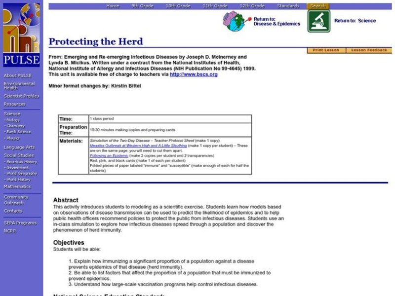 Protecting the Herd Lesson Plan