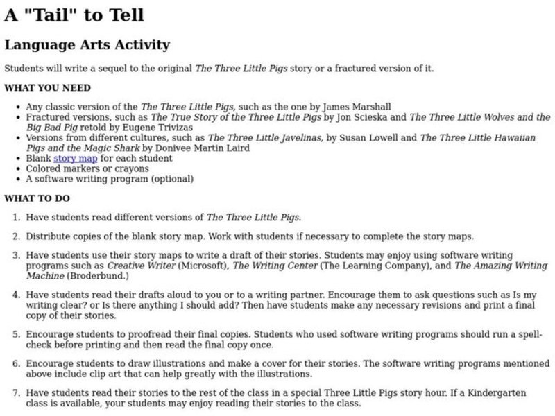 A  "Tail"  to Tell Lesson Plan