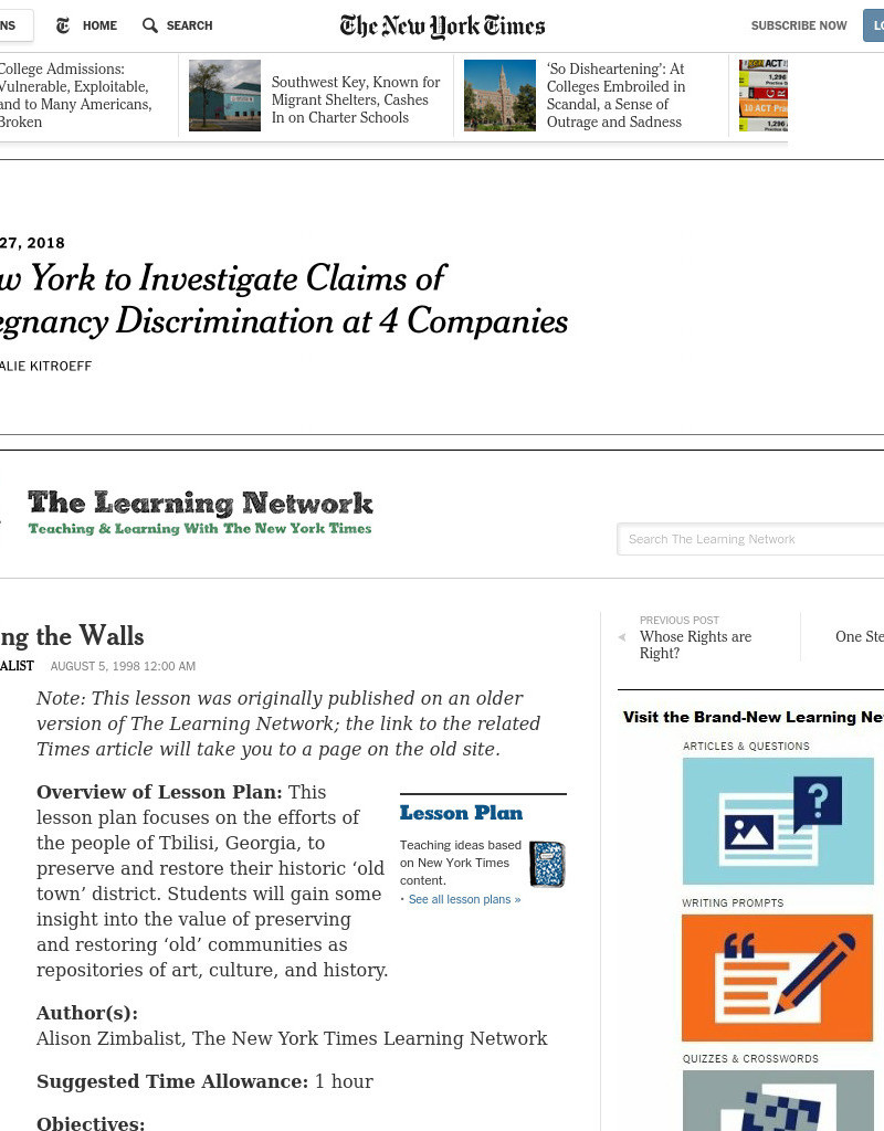 Rebuilding the Walls Lesson Plan