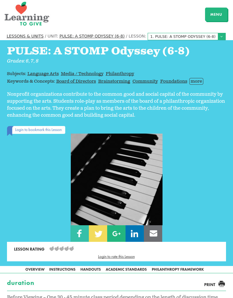 Pulse: A Stomp Odyssey Lesson Plan