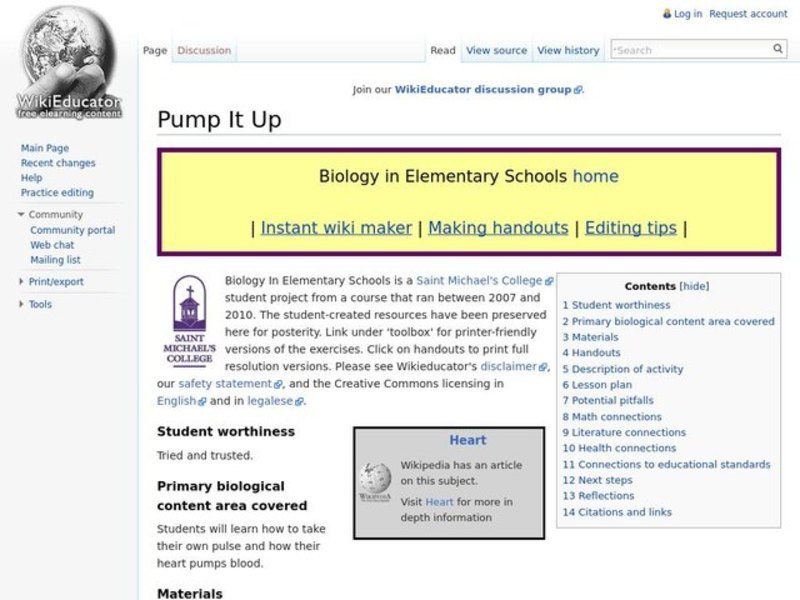 Pump It Up Lesson Plan