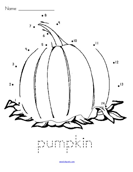Pumpkin Dot to Dot Worksheet