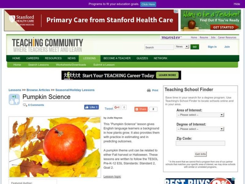 Pumpkin Science Lesson Plan