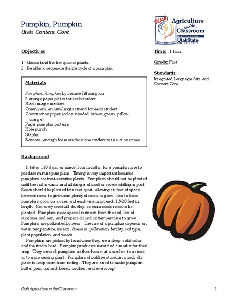 Pumpkin, Pumpkin Lesson Plan