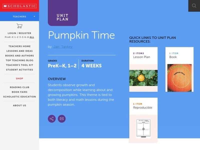 Pumpkin Time Lesson Plan