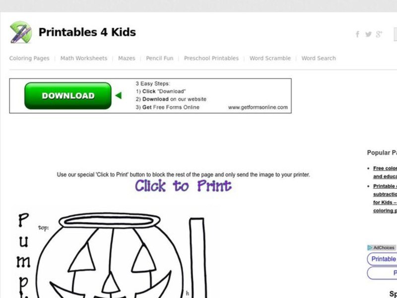 Pumpkin Graph Worksheet