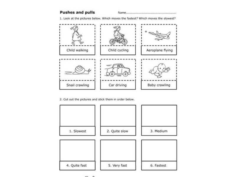 Pushes and Pulls Worksheet