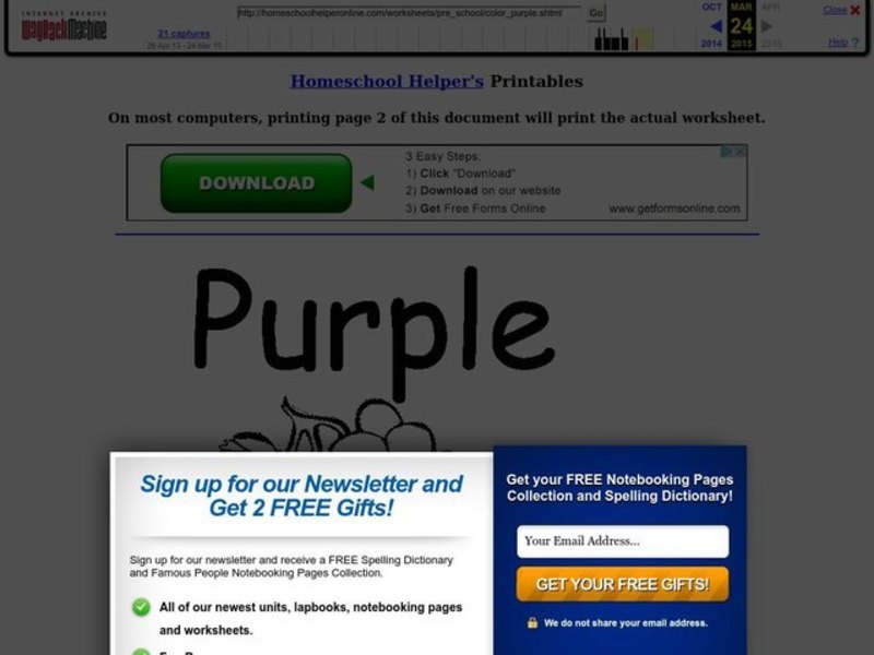Purple Worksheet