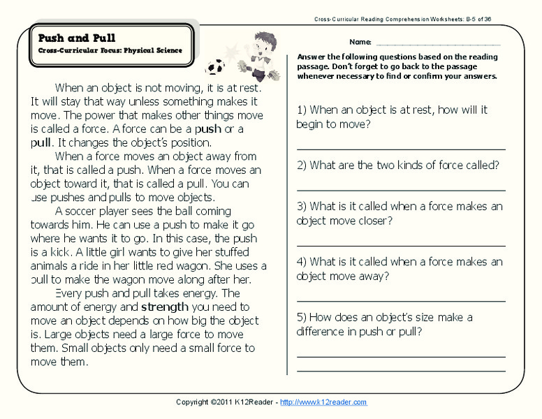 Push and Pull Worksheet
