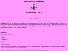 Putting it all Together Lesson Plan