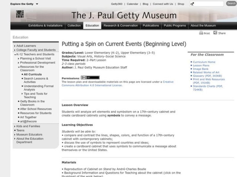 Putting a Spin on Current Events Lesson Plan