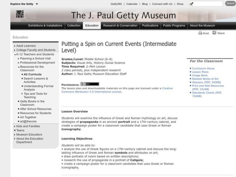 Putting a Spin on Current Events Lesson Plan