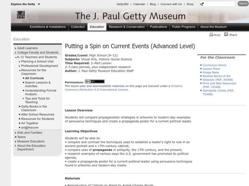 Putting a Spin on Current Events Lesson Plan