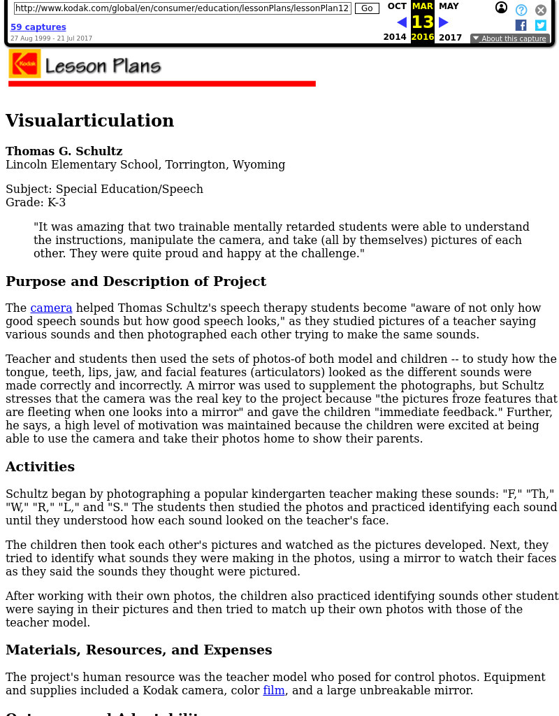 Visualarticulation Lesson Plan