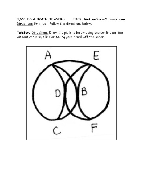 Puzzles and Brain Teasers Worksheet