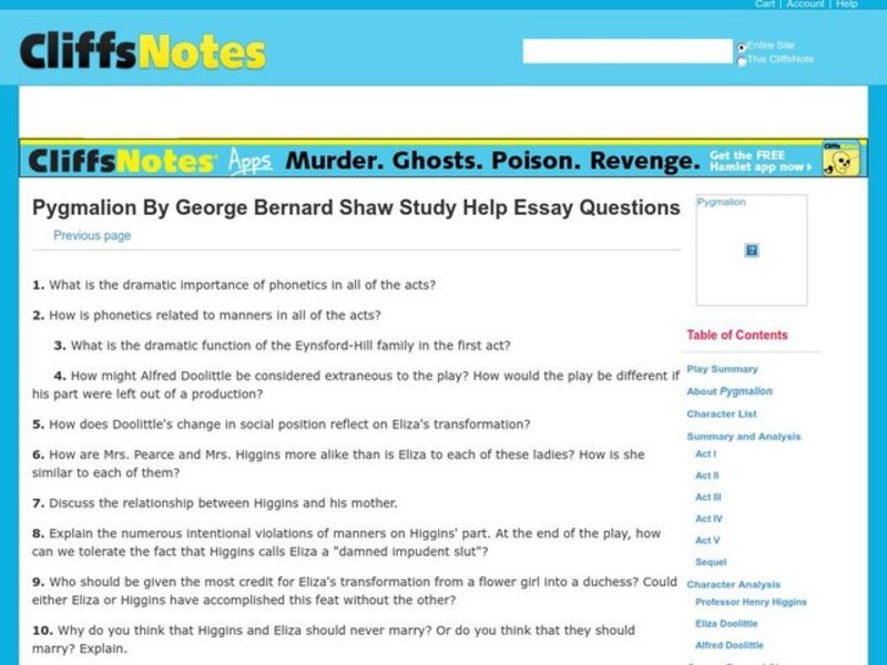 Pygmalion by George Bernard Shaw Interactive