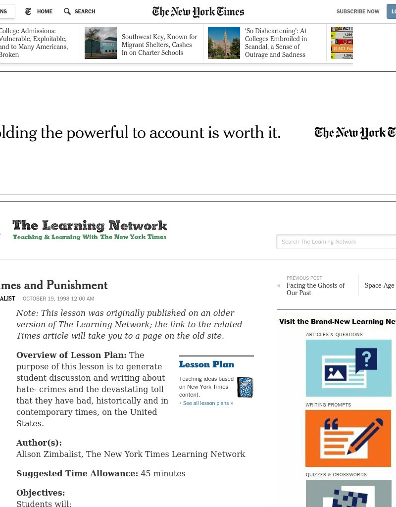 Hate-Crimes and Punishment Lesson Plan