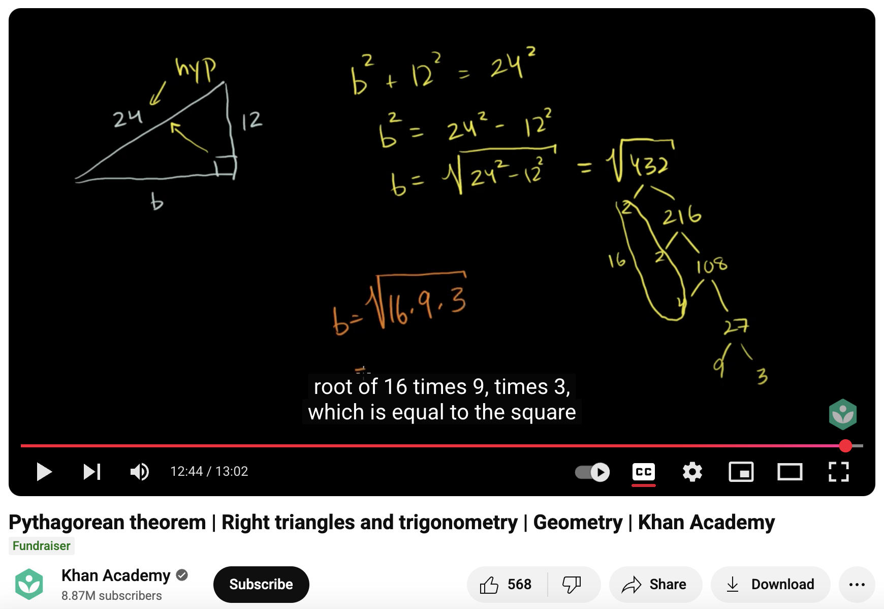 Pythagorean Theorem, Right Triangles and Trigonometry, Geometry Instructional Video