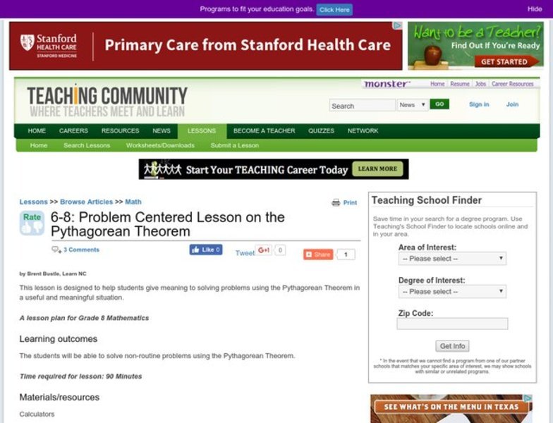 Pythagorean Theorem Lesson Plan