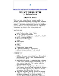 Sunset Silhouette (primary colours) Lesson Plan