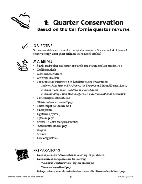 Quarter Conservation Lesson Plan