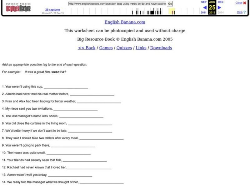 Question Tags Worksheet