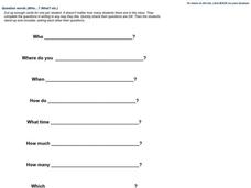 Question Words Worksheet