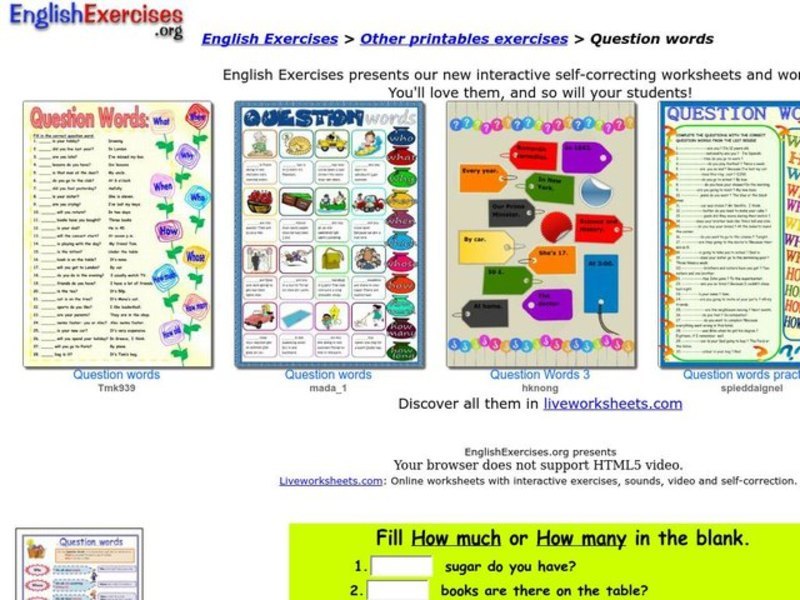 Question Words Interactive