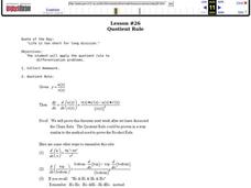 Quotient Rule Lesson Plan