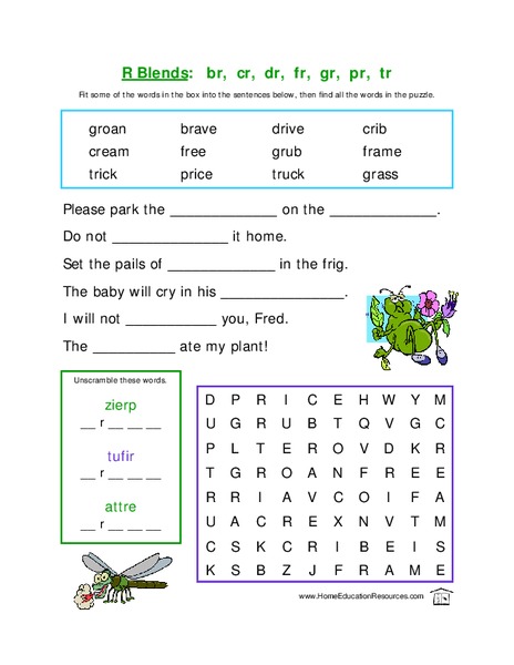 R Blends Lesson Plan