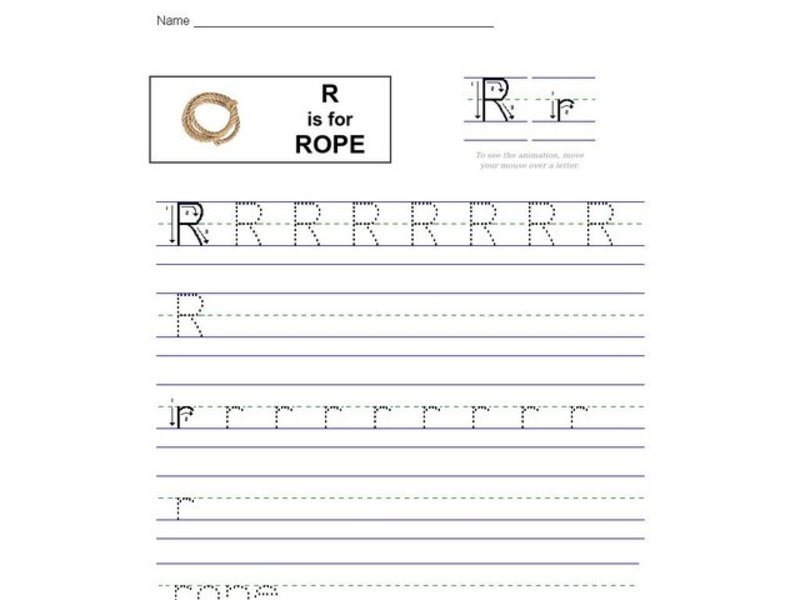 R Is For Rope Worksheet