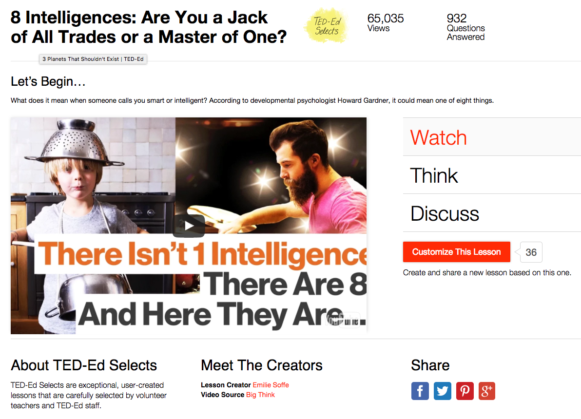 8 Intelligences: Are You a Jack of All Trades or a Master of One? Instructional Video