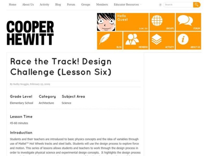 Race the Track! Design Challenge Lesson Plan