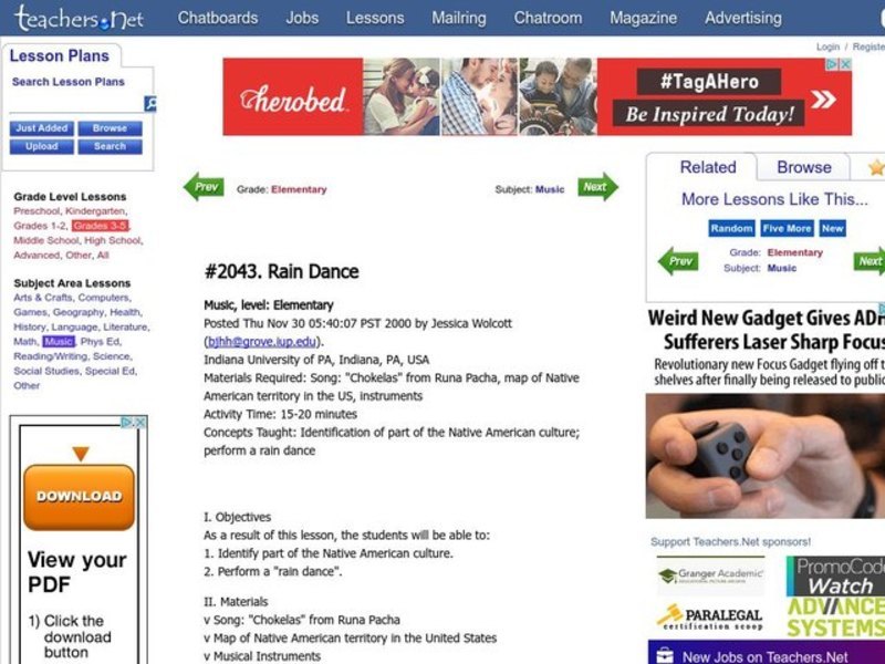 Rain Dance Lesson Plan