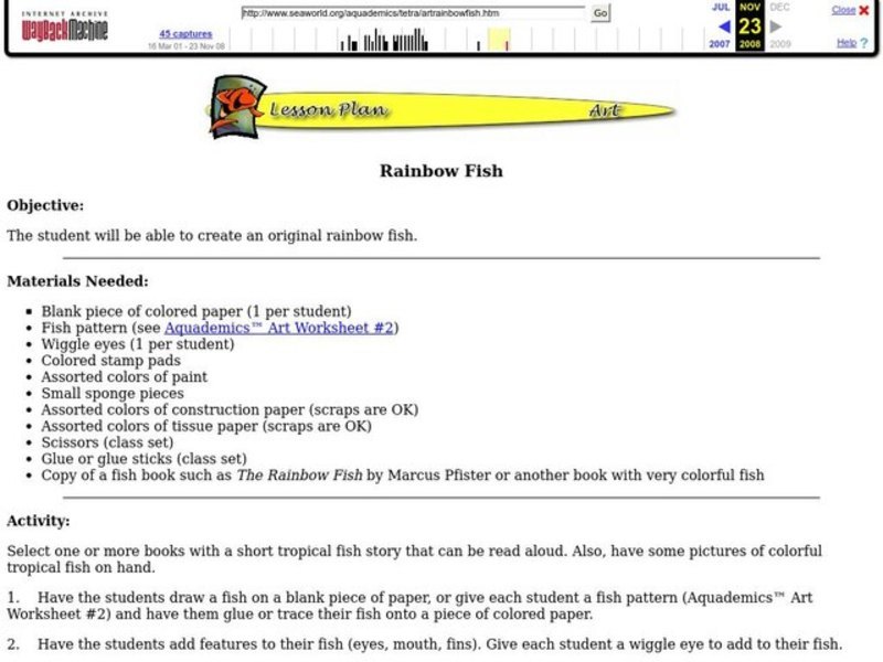 Rainbow Fish Lesson Plan