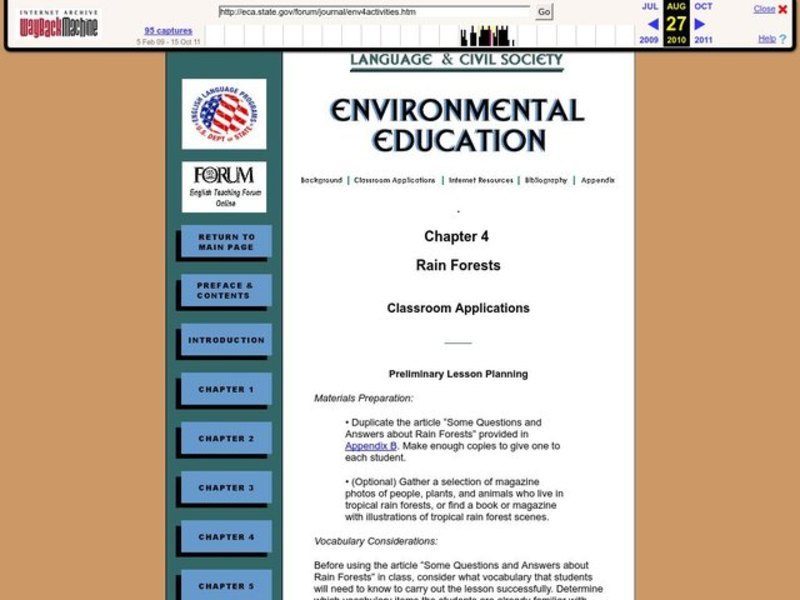 Rain Forests Lesson Plan