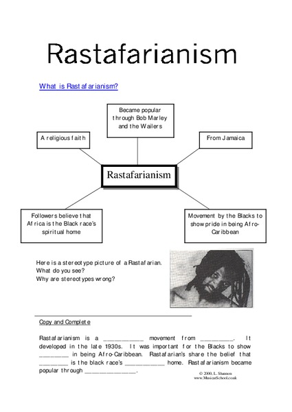 Rastafarianism Worksheet
