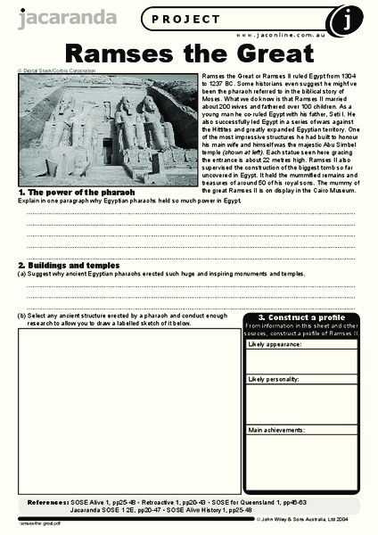 Ramses the Great Worksheet
