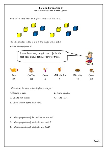 Ratio and Proportion 2 Worksheet