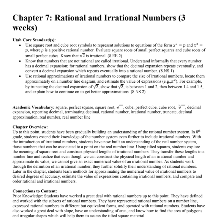 Rational and Irrational Numbers Workbook