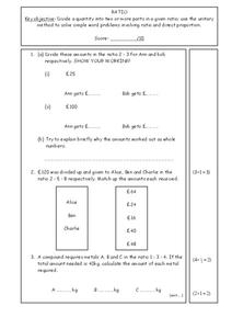 Ratios Worksheet