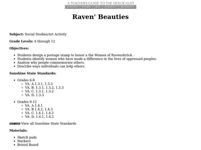 Raven' Beauties Worksheet