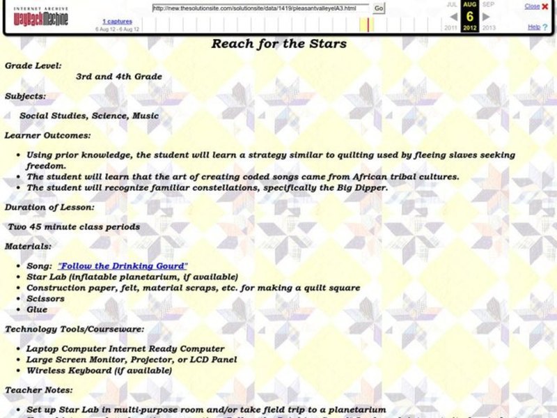 Reach for the Stars Lesson Plan