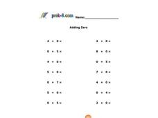 Adding Zero Worksheet