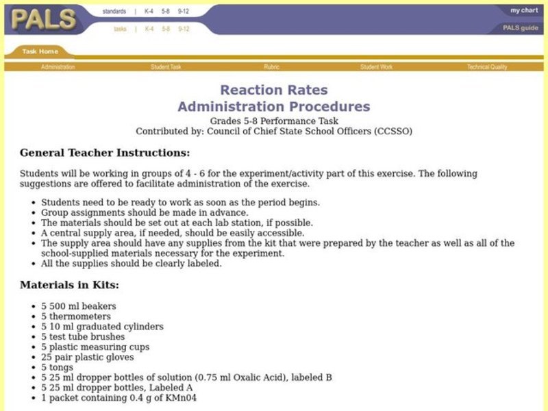 Reaction Rates Lesson Plan