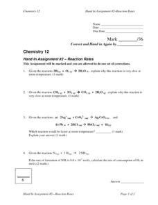 Reaction Rates Lesson Plan