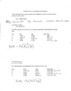 Reaction Rates and Equilibrium Worksheet Worksheet