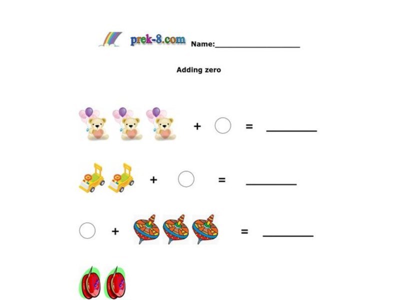 Adding Zero Worksheet