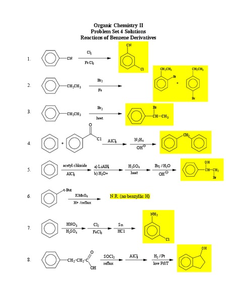 Reactions of Benzene Derivatives Lesson Plan